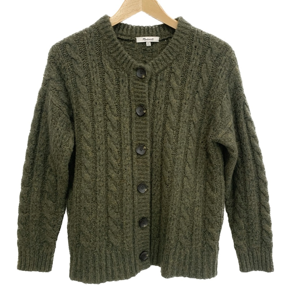 Madewell Vintage Chunky Cable Knit Sweater Button Front Cardigan Women’s XXS